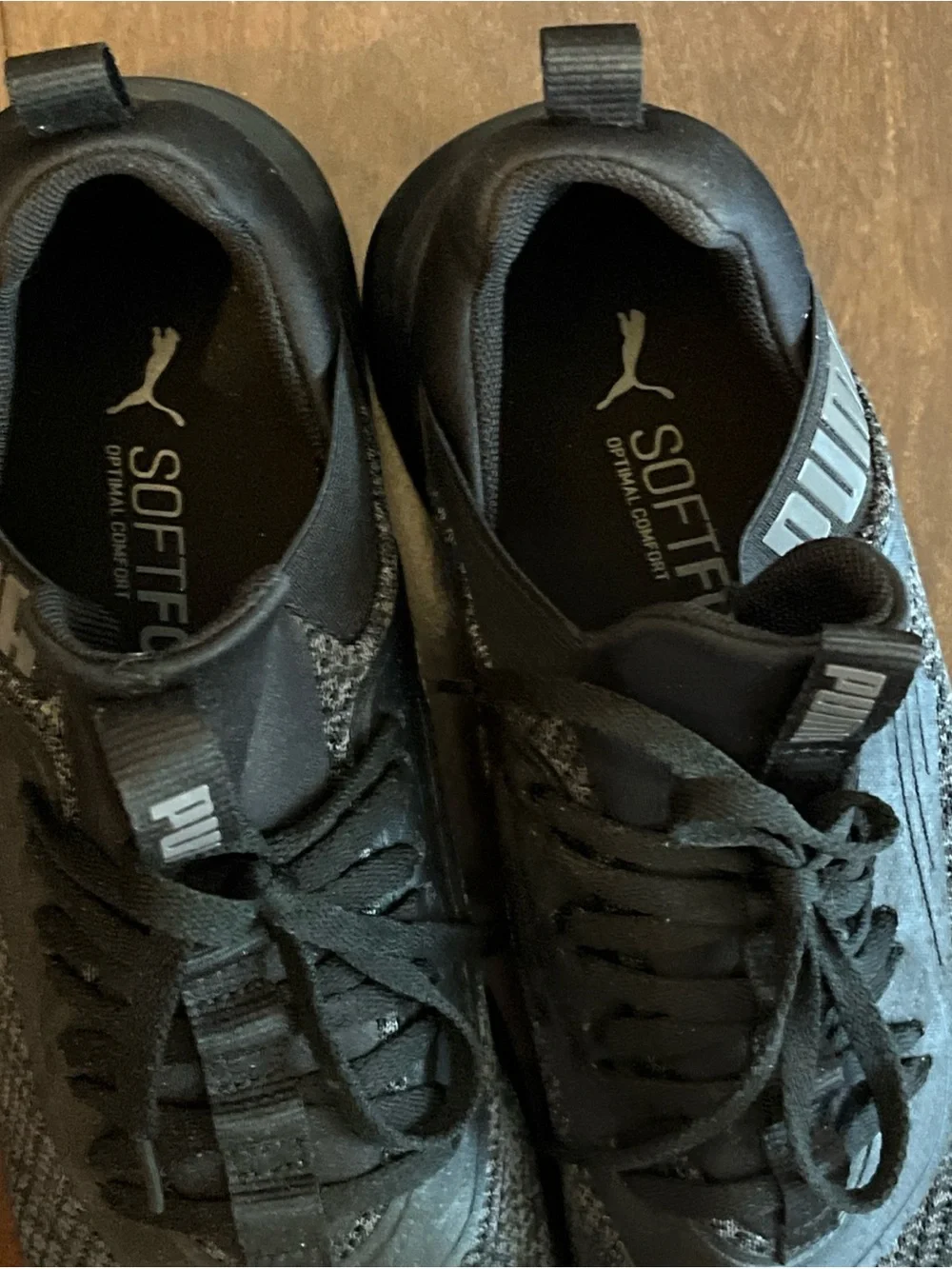 Puma Black and Gray Sneaker Interior Label Detail